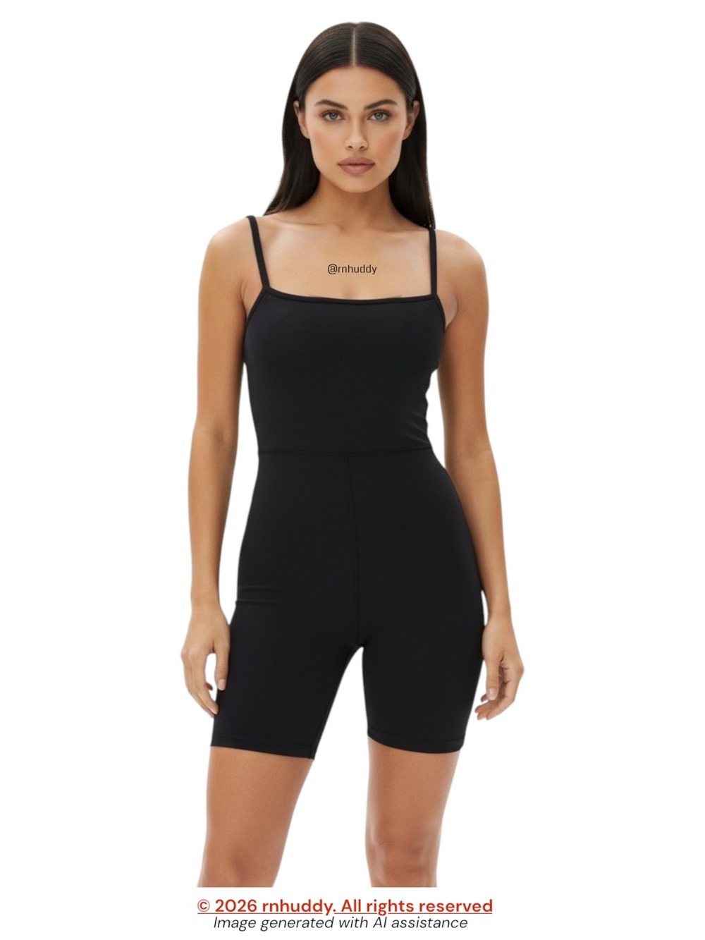 Automet M black athletic unitard romper